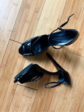 Balenciaga Black Patent Platform Stiletto Sandals